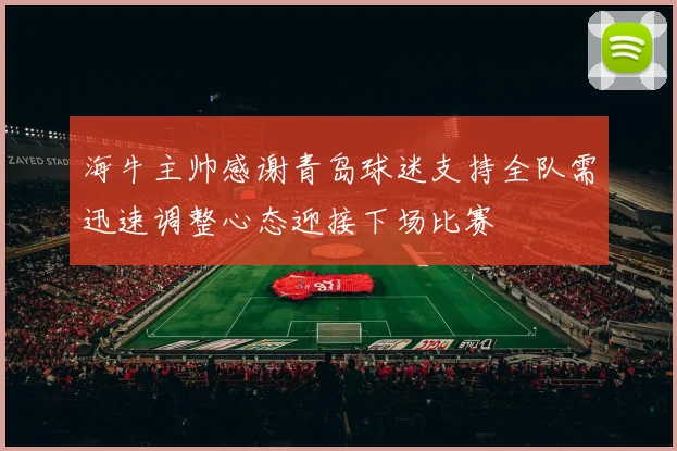 海牛主帅感谢青岛球迷支持全队需迅速调整心态迎接下场比赛